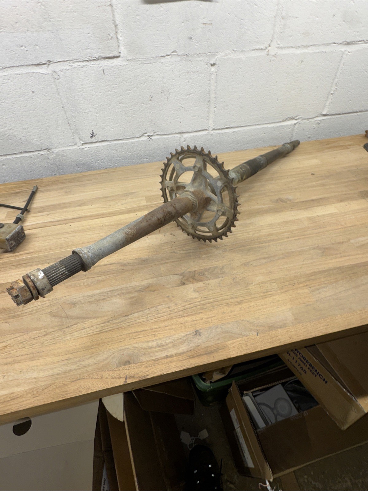 Vintage ATV Rear Axle w/ Sprocket OEM Used Straight Unknown Honda TRX ?