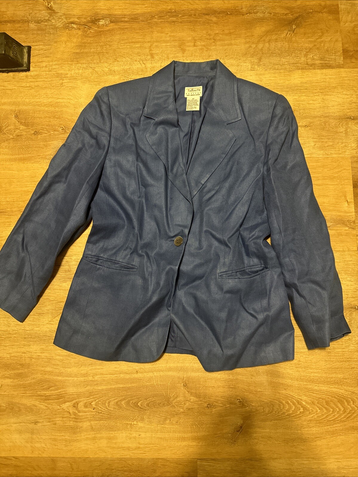 Vintage Talbots Petites 8P Blue Button  Jacket 8 P