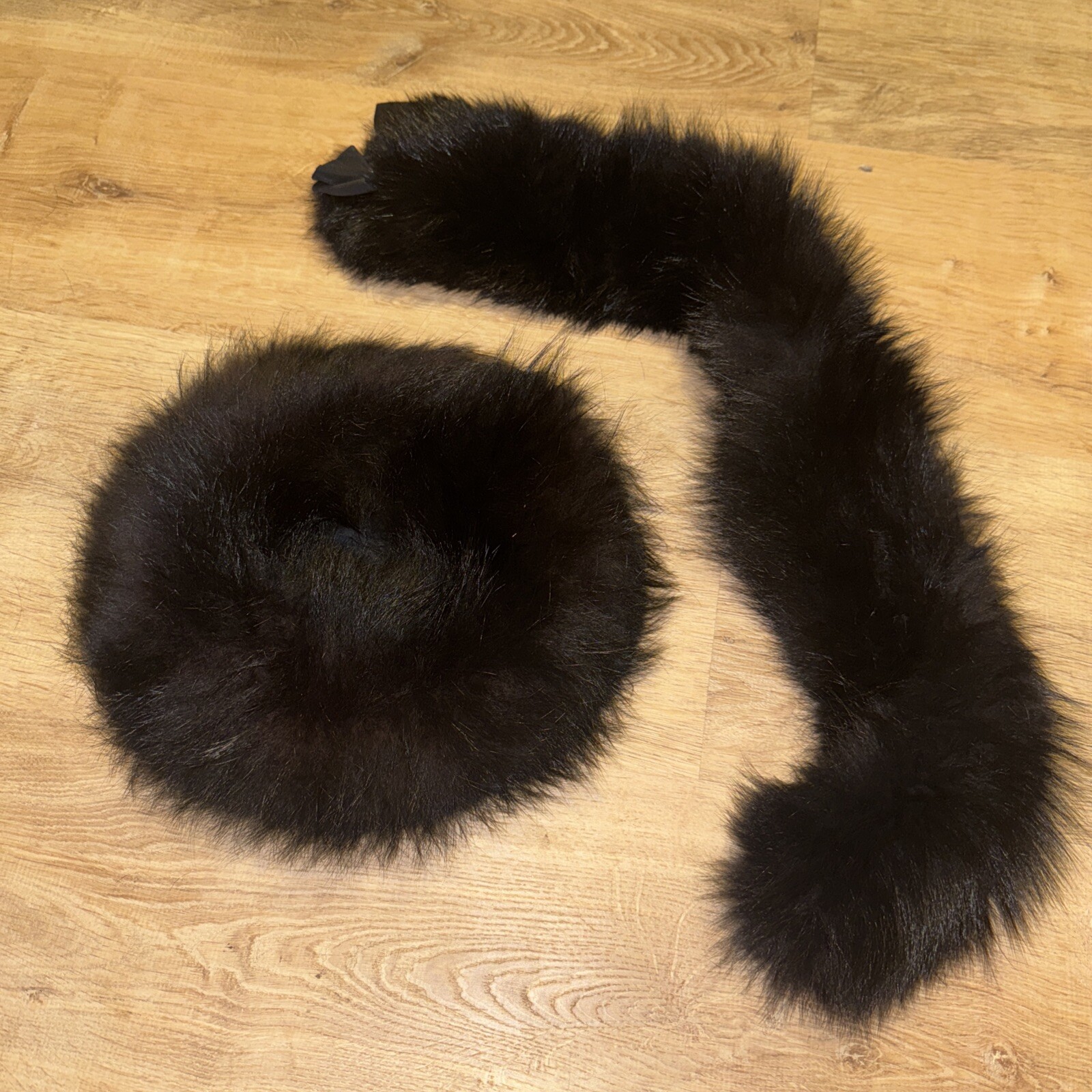 LORD & TAYLOR GENUINE BLACK FUR HAT