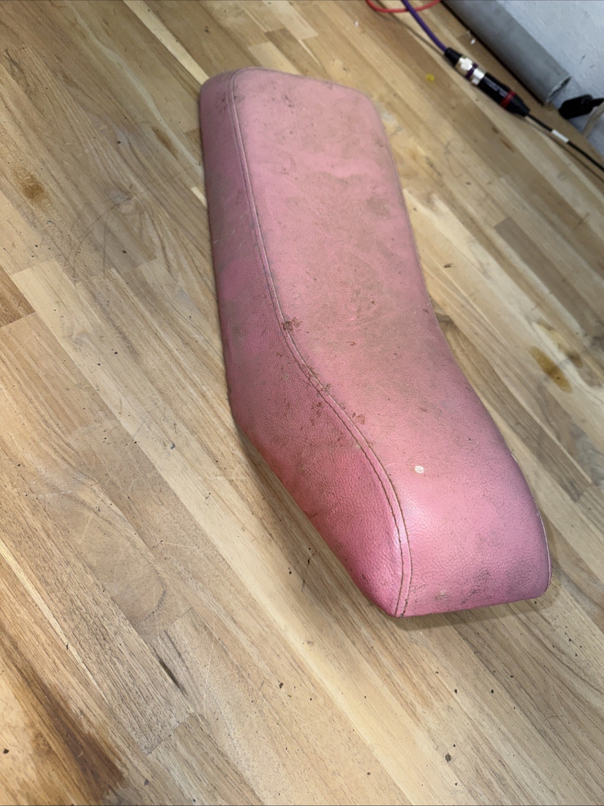 Vintage Motorcycle Seat Pink Vinyl Plastic Pan Unknown Model Dirt Bike ATV