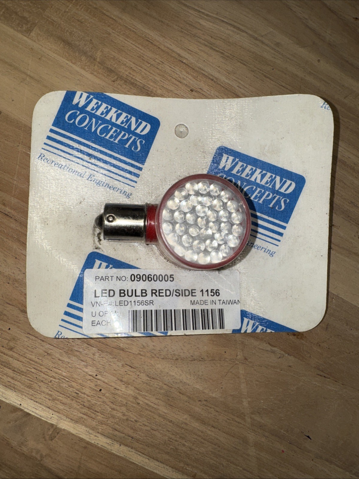 Weekend Concepts LED Bulb Red Side 1156 LED1156SR 09060005 Trailer ATV NOS